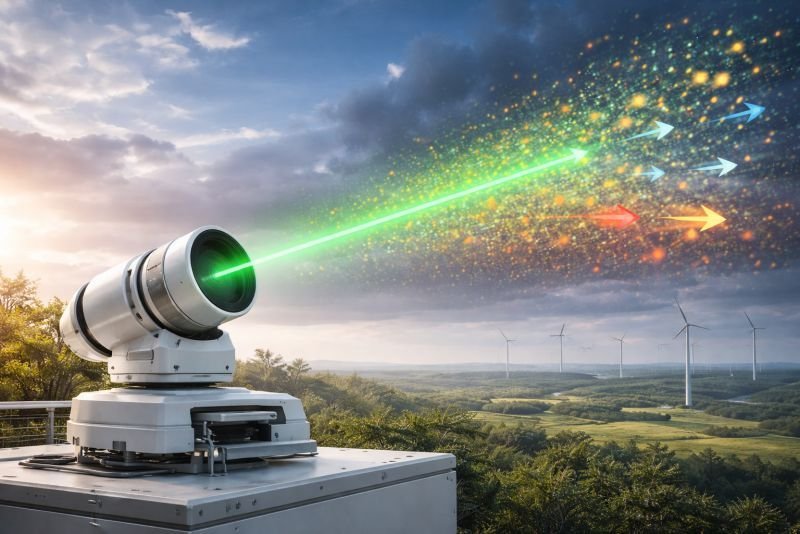 Lidar system measuring atmospheric particle scattering used to determine backscatter coefficient in remote sensing