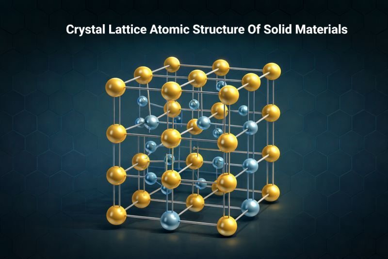Crystal lattice structure showing repeating atomic arrangement in a solid material