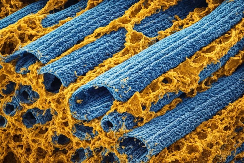 wood cell wall cellulose microfibrils lignin microscopy
