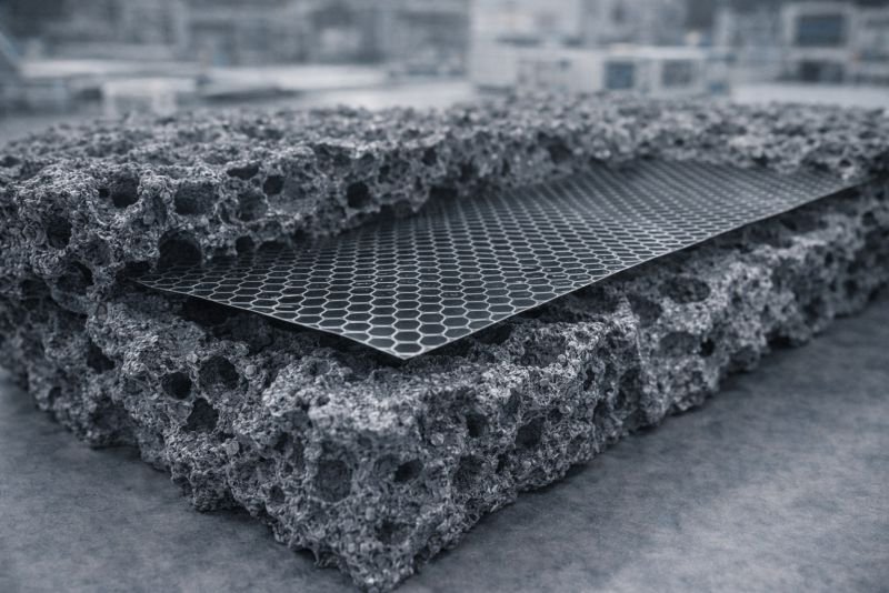 Thin graphene sheet integrated into a porous carbon electrode structure in a laboratory materials science setting