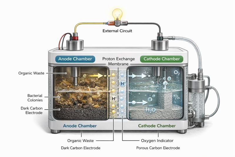 microbial fuel cell anode cathode proton exchange membrane