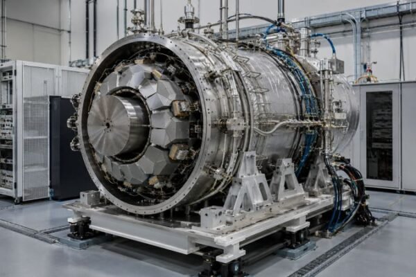 Gravitational wave energy converter prototype with cryogenic resonant mass, metamaterial shell panels, transducers, cables, and vacuum lab hardware