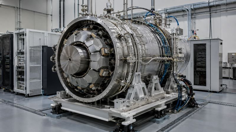 Gravitational wave energy converter prototype with cryogenic resonant mass, metamaterial shell panels, transducers, cables, and vacuum lab hardware
