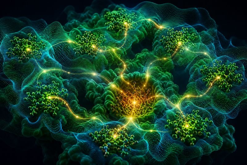 Quantum structures and energy pathways related to clean energy research at molecular scale.