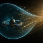 Solar wind particle fuel collector satellite using a magnetic scoop to bend charged particles inward near the Sun and Earth