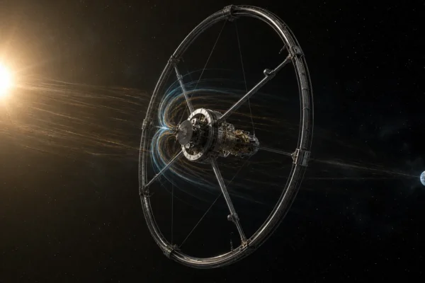 Solar Wind Energy Satellite with a superconducting ring intercepting plasma between the Sun and Earth at L1