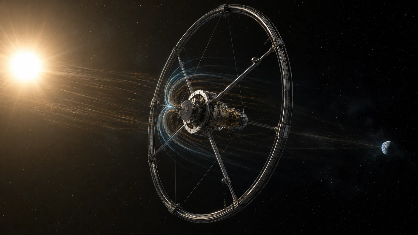Solar Wind Energy Satellite with a superconducting ring intercepting plasma between the Sun and Earth at L1